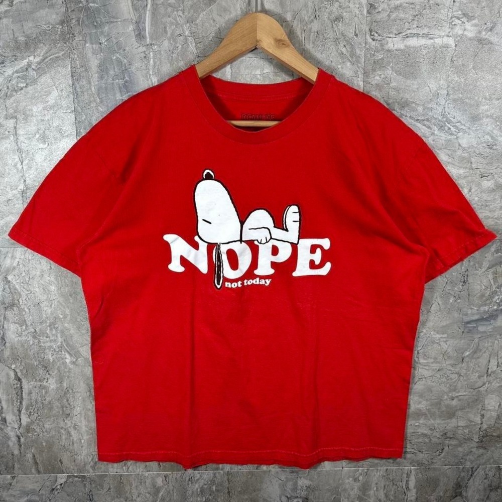 Red Snoopy Peanuts Nooe not today graphic tee Mens Size XL #peanuts #snoopy